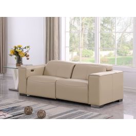 1208 dual power reclining loveseat crafted in genuine leather