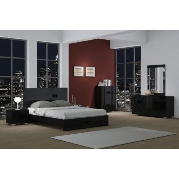 Aria - Black 4PC California King Bedroom Set