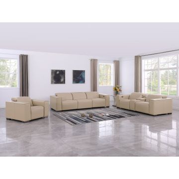 1208 Modular Leather Sofa Set with 5 Power Recliners & Power Headrests