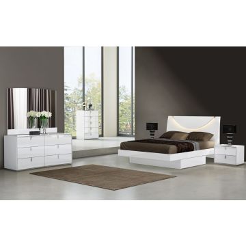 Bellagio - White 4PC Eastern King Bedroom Set