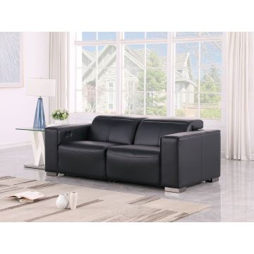 1208 dual power reclining loveseat crafted in genuine leather